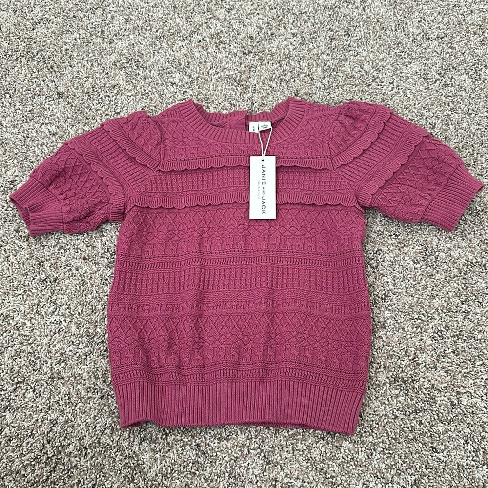NWT Janie & Jack pink short sleeve sweater